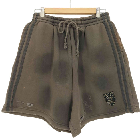 Basement FG ライン エンブレムロゴ ダメージ スウェット ショーツ メンズ 68A