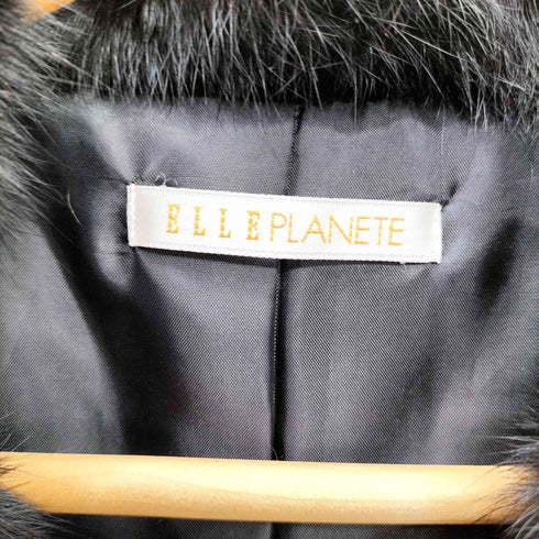 エル ELLE PLANETE ラビットファーアンゴラ混 ハーフコート レディース 40