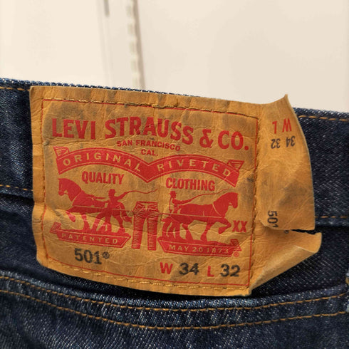 リーバイス Levis 501-0115 ボタンフライ ストレート ジーンズ ワンウォッシュ デニム パンツ メンズ W:34 L:32