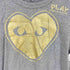プレイコムデギャルソン PLAY COMME des GARCONS AD2010 ゴールドハートロゴプリントTシャツ レディース S