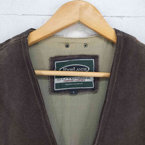 HIGHLANDS cow leather カウレザースエードベスト メンズ import:L