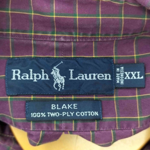 ラルフローレン RALPH LAUREN BLAKE スモールポニー刺繍 チェック柄 L/S BD シャツ メンズ import:XXL