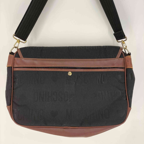 モスキーノ MOSCHINO 総柄 2WAY キャンバス レザー ショルダー バッグ レディース