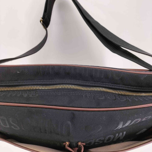 モスキーノ MOSCHINO 総柄 2WAY キャンバス レザー ショルダー バッグ レディース