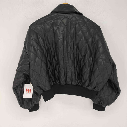 ザラ ZARA FAUX LEATHER JACKET ダイヤキルティング レディース import:M