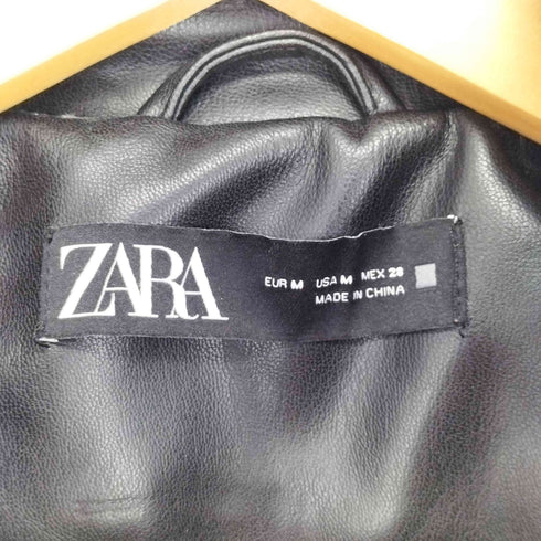 ザラ ZARA FAUX LEATHER JACKET ダイヤキルティング レディース import:M