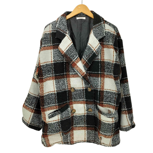 mily bilet 25AW チェック柄 コクーン シルエット ダブル ジャケット コート レディース JPN:XL