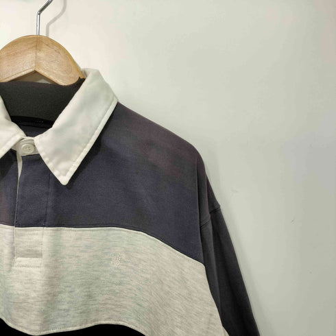 ボスヒューゴボス BOSS HUGO BOSS ボーダー柄 ロゴ刺繍 ロングスリーブラガーシャツ メンズ import:S