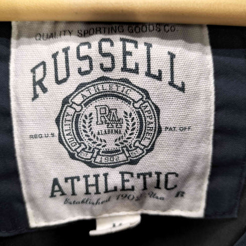 ラッセルアスレチック RUSSELL ATHLETIC 袖ロゴ 刺繍 フーデッド ダウン ジャケット メンズ import:M