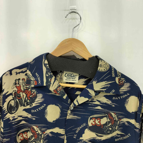 オールドクロウ OLD CROW 24SS BLACKBIRD – S/S SHIRTS 総柄 レーヨン 半袖シャツ メンズ JPN:L