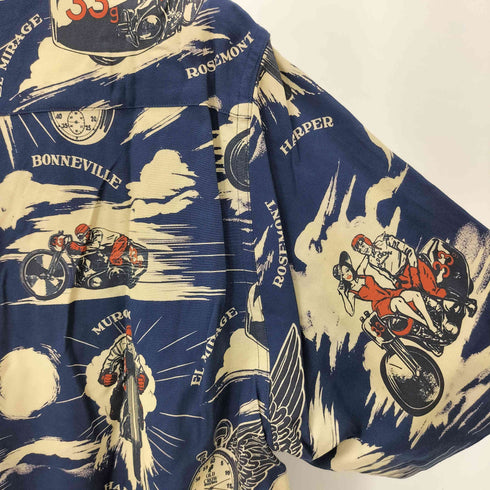 オールドクロウ OLD CROW 24SS BLACKBIRD – S/S SHIRTS 総柄 レーヨン 半袖シャツ メンズ JPN:L