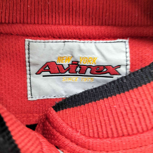 アヴィレックス AVIREX Y2K ラインストーン ミニ ベースボールシャツ レディース FREE
