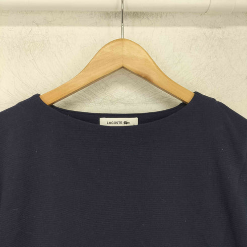 ラコステ LACOSTE 異素材切替裾 ロゴ刺繍 ボートネック カットソー レディース FR:36