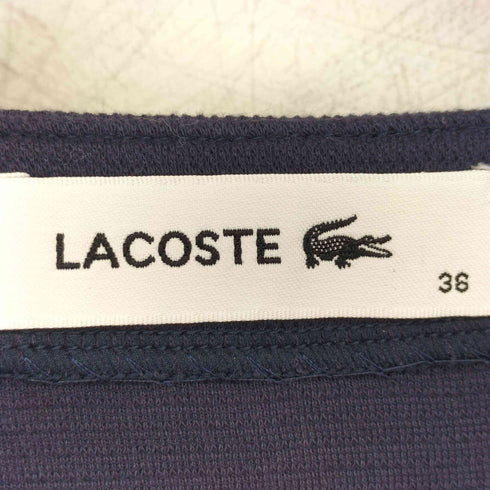 ラコステ LACOSTE 異素材切替裾 ロゴ刺繍 ボートネック カットソー レディース FR:36