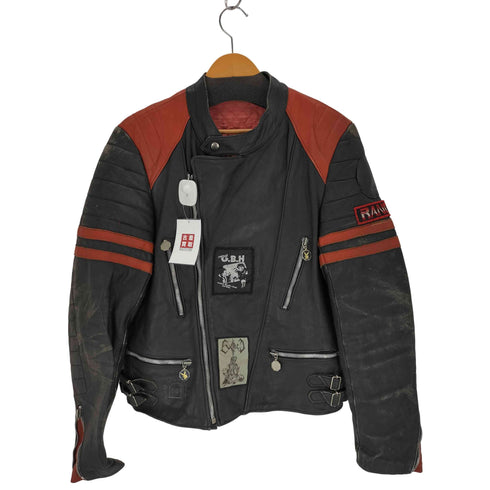 MOTO-CUIR ワッペンデザインライダースジャケット メンズ