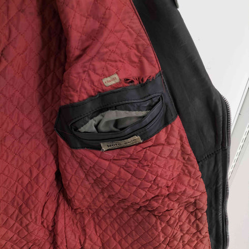 MOTO-CUIR ワッペンデザインライダースジャケット メンズ