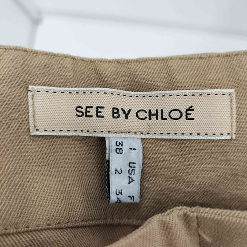 シーバイクロエ SEE BY CHLOE コットンリネン混 ウエストドローコード ポケットデザイン ミニスカート レディース EUR:38