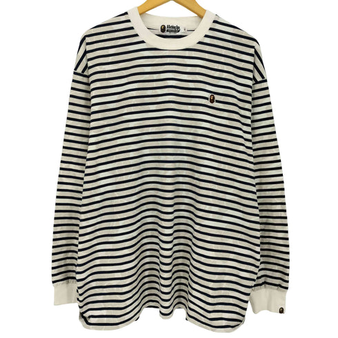アベイシングエイプ A BATHING APE 25aw SOLID CAMO ONE POINT RELAXED FIT STRIPE LS TEE メンズ JPN:XL