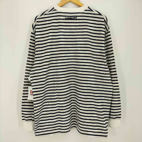 アベイシングエイプ A BATHING APE 25aw SOLID CAMO ONE POINT RELAXED FIT STRIPE LS TEE メンズ JPN:XL