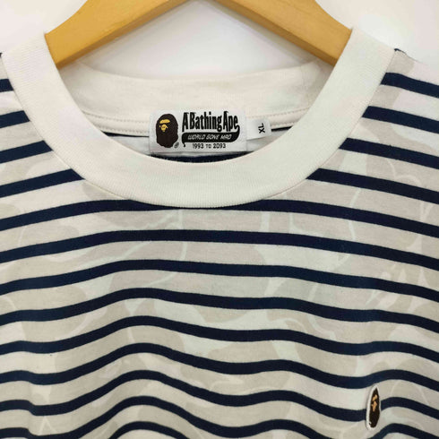アベイシングエイプ A BATHING APE 25aw SOLID CAMO ONE POINT RELAXED FIT STRIPE LS TEE メンズ JPN:XL