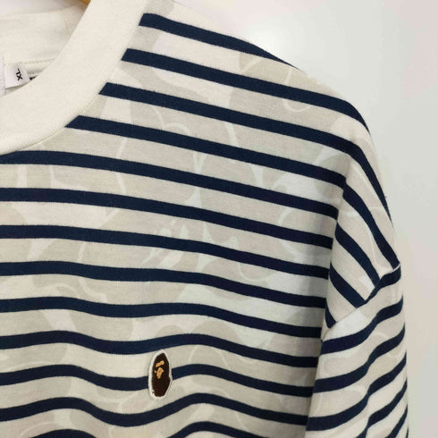 アベイシングエイプ A BATHING APE 25aw SOLID CAMO ONE POINT RELAXED FIT STRIPE LS TEE メンズ JPN:XL
