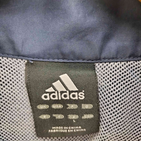 アディダス adidas 00S スリーストライプ パフォーマンスロゴ刺繍 ジップアップ ナイロンジャケット メンズ import:L