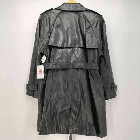 Angel Leather レザー ダブル ブレスト トレンチ コート レディース JPN:9号