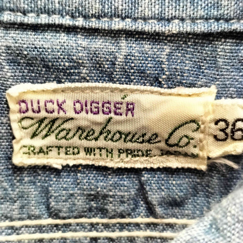ウエアハウス WAREHOUSE Duck Digger シャンブレー デニム S/S シャツ メンズ 36