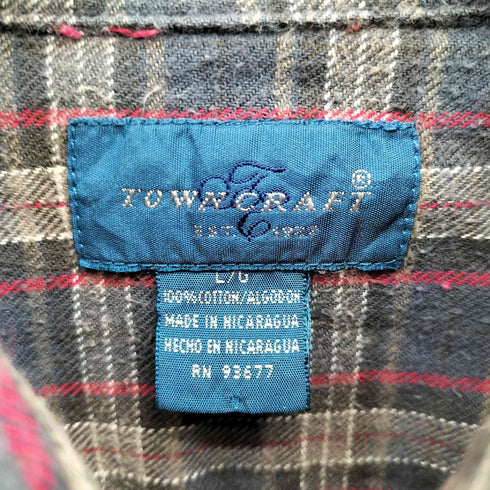 タウンクラフト TOWNCRAFT チェック L/S レギュラーカラー ネル シャツ メンズ import:L
