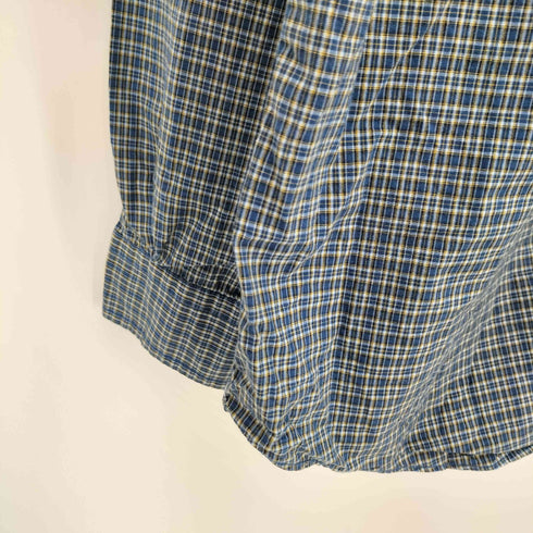 ノーティカ NAUTICA SLIM FIT コットン ポプリン チェック L/S ボタンダウン シャツ 猫目ボタン メンズ import:L