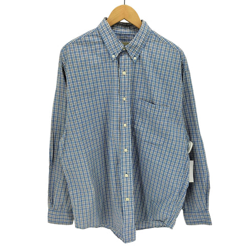 エディーバウアー Eddie Bauer コットン ポプリン チェック L/S ボタンダウン シャツ メンズ import:M