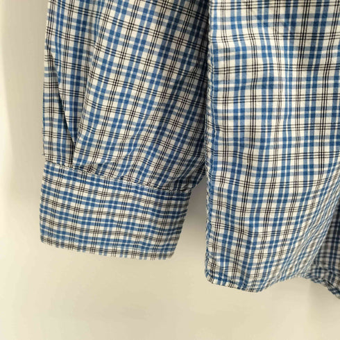 エディーバウアー Eddie Bauer コットン ポプリン チェック L/S ボタンダウン シャツ メンズ import:M