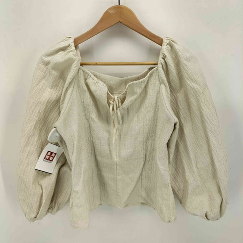 ノーブル Noble 22AW バブル ジャガード パフスリーブ ブラウス レディース