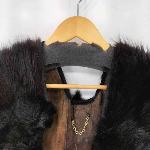 ファー レザーベスト レディース