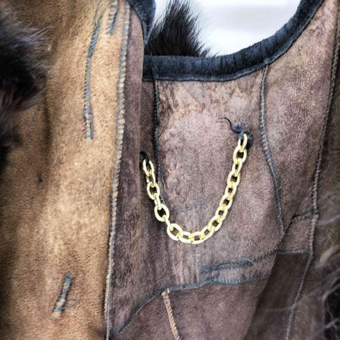 ファー レザーベスト レディース