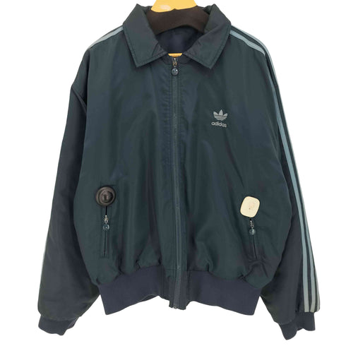 アディダス adidas 90s トレフォイルロゴ 3ストライプ 襟付き ジップアップ ナイロン ボンバージャケット ボックス メンズ