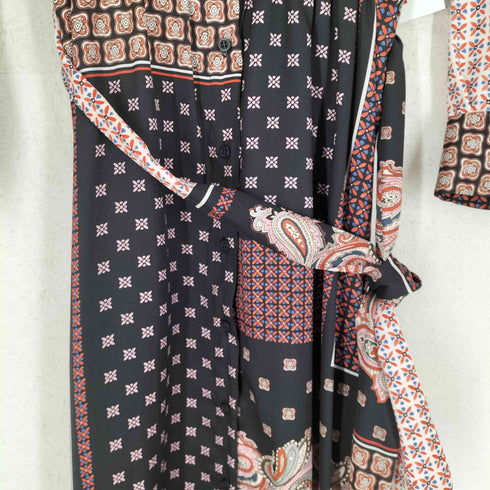 ザラ ZARA 総柄シャツワンピース レディース L