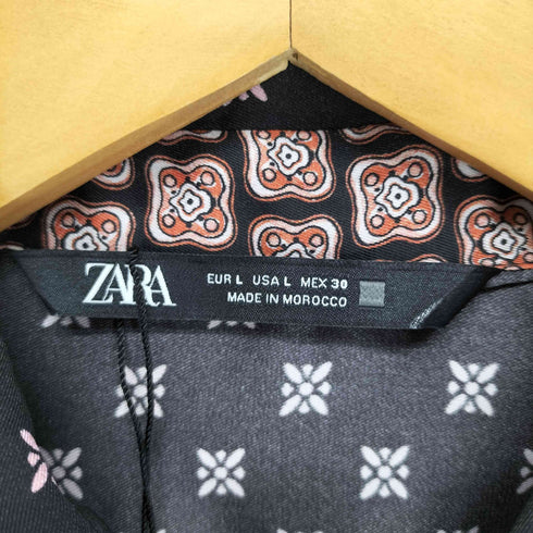 ザラ ZARA 総柄シャツワンピース レディース L