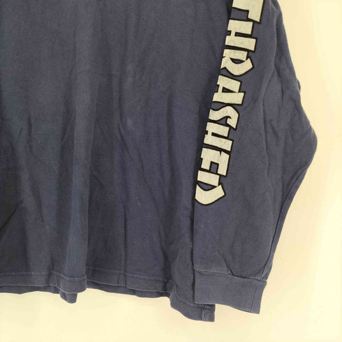 スラッシャーマガジン THRASHER MAGAZINE L/S 袖フロッキープリント Tシャツ メンズ