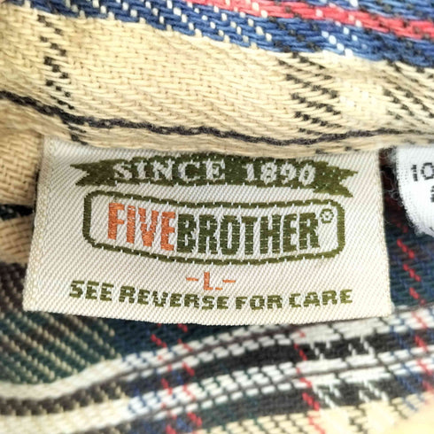 ファイブブラザー FIVE BROTHER 90S L/S チェックヘビーネルシャツ メンズ import:L
