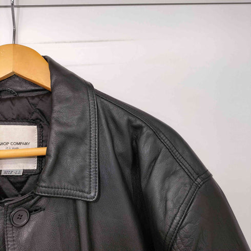 シーホップ seahop 裏地中綿キルティング カウレザージャケット メンズ LL