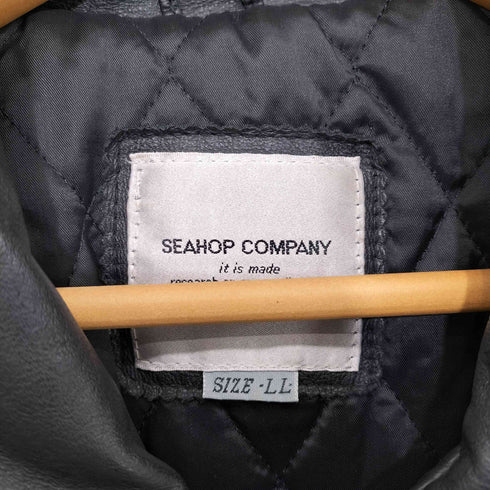 シーホップ seahop 裏地中綿キルティング カウレザージャケット メンズ LL