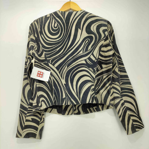ナインウエスト NINE WEST 90s 総柄 リアルスエードレザー ジップアップジャケット レディース US:6