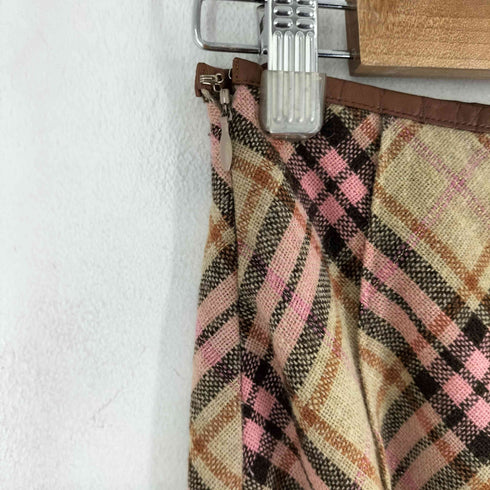 トーマスバーバリー Thomas Burberry ナイロン混 チェックスカート レディース JPN:M