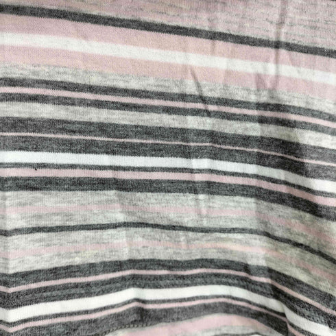 バーバリーブラックレーベル BURBERRY BLACK LABEL ワンポイントロゴ刺繍 VネックボーダーTシャツ レディース JPN:2