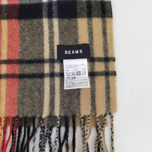 ビームス BEAMS カシミヤ100 チェックマフラー メンズ