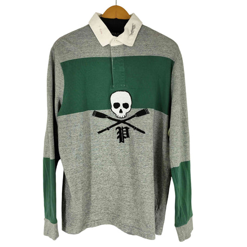 ポロラルフローレン POLO RALPH LAUREN classic fit ドクロ刺繍 L/S ラガーシャツ メンズ import:M