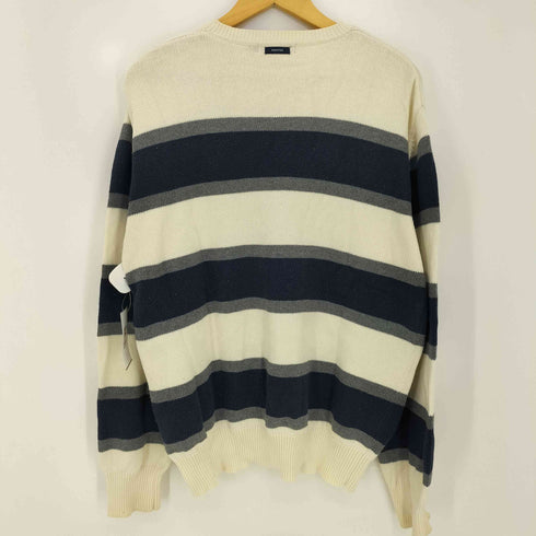 ノーティカ NAUTICA 00s ロゴ刺繍 マルチボーダー コットンニット メンズ import:L