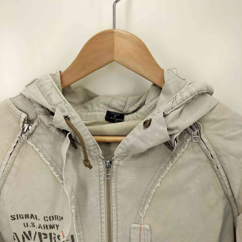 アヴィレックス AVIREX ラグランスリーブジップアップパーカー デタッチャブル メンズ JPN:XL