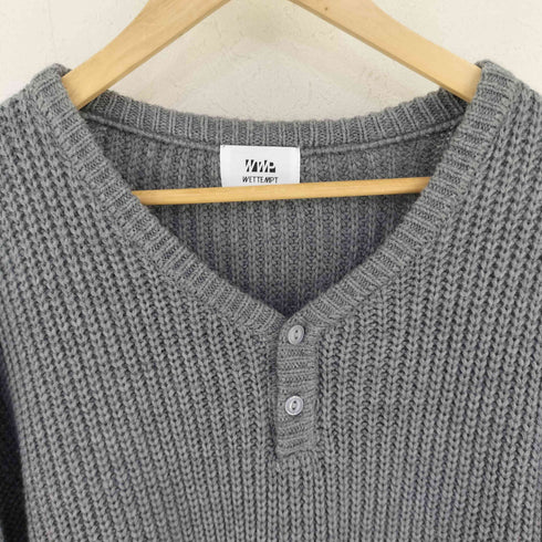 WETTEMPT HENRY NECK RIB KNIT ヘンリーネックリブニット メンズ S